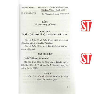 Luật thi hành án hình sự (hiện hành)