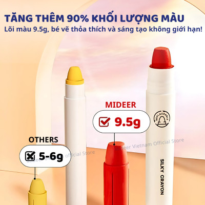 Màu sáp dầu, bút sáp lụa vặn hữu cơ Mideer Silky Crayon kèm quai cho bé 12-24-36 màu