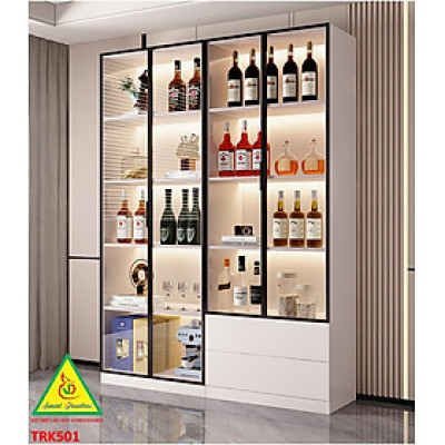 Tủ Rượu Trang Trí Phòng Khách Bằng Gỗ MDF Cánh Kính – Sang Trọng - Hiện Đại TRK501 - NỘI THẤT LẮP RÁP VIENDONGADV