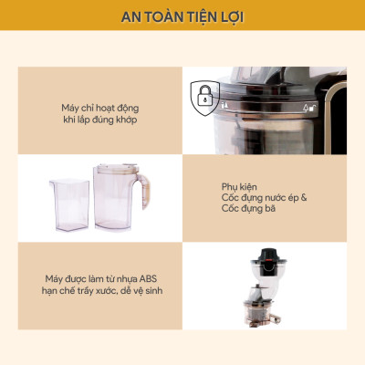 [Trả Góp 0%] Máy Ép Chậm BlueStone SJB-6568 - 250W - Tốc độ ép 45 - 55 vòng/phút - Bảo hành 2 năm - Hàng chính hãng