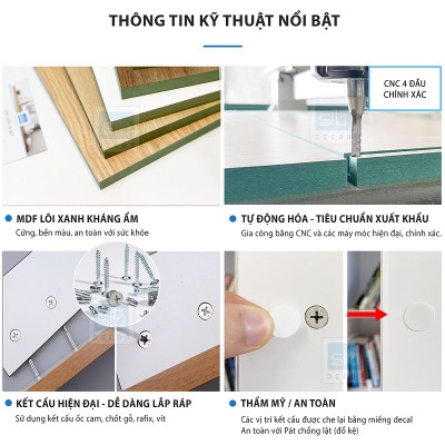 Kệ Gỗ 2 Ngăn Treo Tường Trang Trí SIB Decor KT521