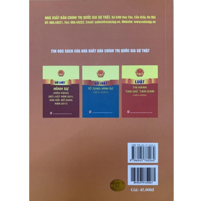 Sách - Kỹ Năng Hoạt Động Dành Cho Luật Sư Trong Vụ Án Hình Sự - NXB Chính Trị Quốc Gia