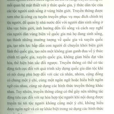 Truyền Thông Và Ý Thức Quốc Gia Của Một Số Tộc Người Ở Vùng Biên Giới Việt Nam - Trung Quốc (Sách chuyên khảo) - Viện Hàn lâm Khoa học Xã hội Việt Nam - Viện Dân tộc học; Trần Hồng Thu chủ biên 