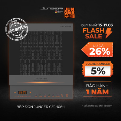Bếp từ đơn Junger CEJ-106-I 2000W Inverter thế hệ mới Tiết kiệm điện Hàng Chính Hãng Bảo Hành 12 Tháng