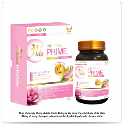[TPBVSK] ADO PRIME – Hỗ Trợ Làm Đẹp Da (Lọ 30 viên nang mềm)