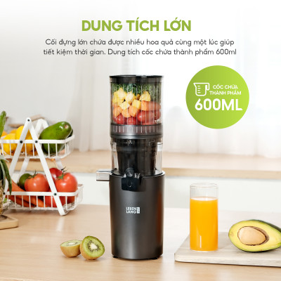 Máy ép chậm đa năng Lebenlang LBL1414, 300W, nhỏ gọn tiện lợi, ép kiệt bã đến 99%, giữ trọn dinh dưỡng, bảo hành 2 năm - hàng chính hãng