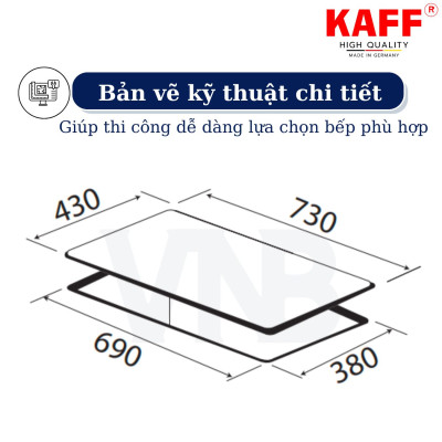Bếp âm từ đôi nhập khẩu Germany KAFF KF-IH201II - Hàng Chính Hãng