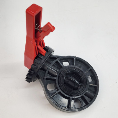 Van bướm mặt bích tay gạt phi 63, 90, 110, 125, 160, 200 Eurolife EL-VB (xám đỏ)