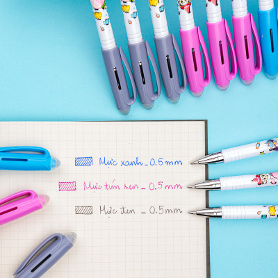 Combo 5/10/20 Bút Gel xóa được Thiên Long Mazzic TP-GELE01 ngòi 0.5mm mực xanh/đen/tím bút viết trơn mượt, có gôm trên nắp