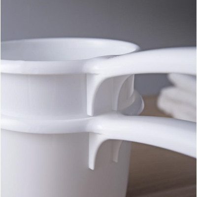 Combo chậu nhựa PP cao cấp tròn 4.5L + gáo nhựa 1.3L - made in Japan