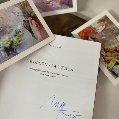 “VẼ GÌ CŨNG LÀ TỰ HỌA” – TRỊNH LỮ - CHỮ KÝ TÁC GIẢ - BÌA CỨNG – IN MÀU TOÀN BỘ -