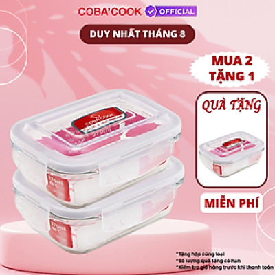 [Mua 2 Tặng 1] Bộ Hộp Đựng Thức Ăn Hộp Cơm Bảo Quản Thực Phẩm Thủy Tinh Chịu Nhiệt - 370ml