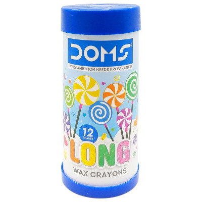 Hộp 12 Bút Sáp Màu Long Wax Crayons - DOMS 8739