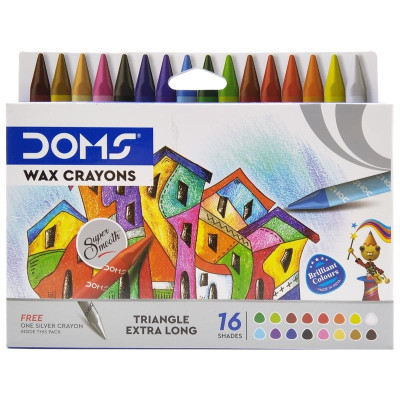 Hộp 16 Bút Sáp Màu Thân Tam Giác - DOMS 8101