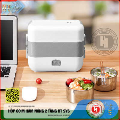 Hộp Cơm Hâm Nóng Cắm Điện HT SYS - COOKING LUNCHBOX DFH C02 - Hộp Cơm Cắm Điện Có Thể Nấu Chín Và Hâm Nóng Thức Ăn - 2 lít,4 Ngăn - Ruột Bằng Inox SUS304 Cao Cấp - Hàng Nhập Khẩu
