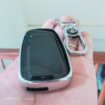 Bao chìa khoá ô tô xe Toyota Corolla CROSS nút silicon mạ crom Full hộp