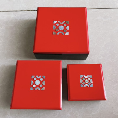 Bộ 3 hộp sơn mài cao cấp đa năng đựng đồ vật nhỏ văn phòng, trong nhà, làm quà tặng ý nghĩa