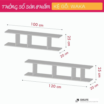 Kệ gỗ trang trí phòng khách gia đình SMLIFE Waka