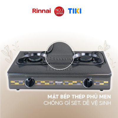 Bếp gas dương Rinnai RV-260(G)N mặt bếp men và kiềng bếp men - Hàng chính hãng.