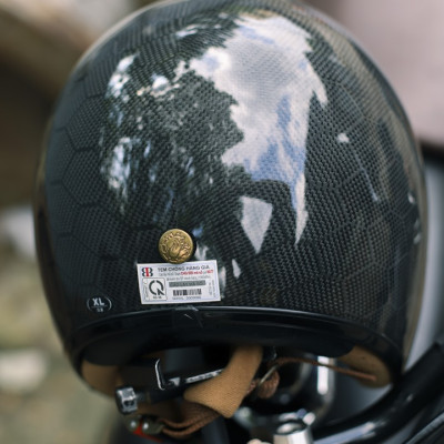 Mũ Bảo Hiểm 3/4 Cổ Điển BULLDOG Heli Carbon