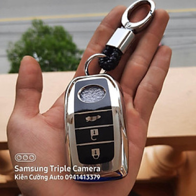 Bao chìa khoá ô tô Camry 3 nút silicon mạ crom Full Hộp