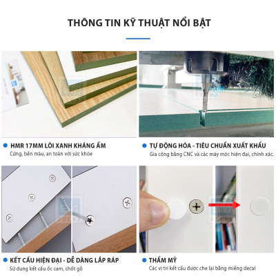 Tủ Bếp Gỗ Để Đồ Nhiều Ngăn Đa Năng Tích Hợp Tủ Vang Thương Hiệu SIB Decor KG29
