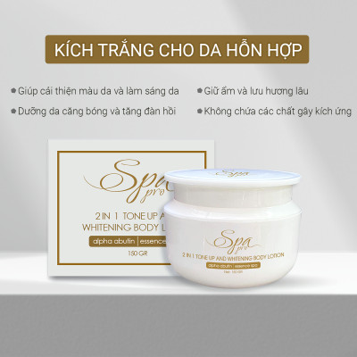 Dưỡng Thể Trắng Da Nâng Tông Body Dành Cho Da Hỗn Hợp SPA PRO (150g)