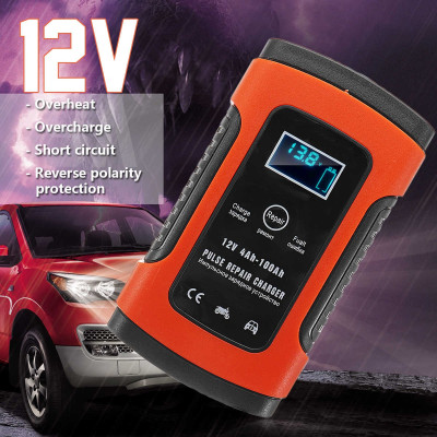 Máy sạc bình ắc quy 12V 100Ah thông minh tự ngắt khi đầy có chức năng khử sunfat bảo dưỡng phục hồi ắc quy có quạt tản nhiệt