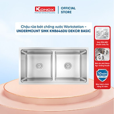 Chậu rửa bát chống xước Undermount Sink KN8646DU Dekor Basic - Bảo hành chính hãng 10 năm