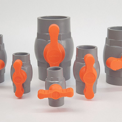 Van uPVC thân đúc bi nhưa ABS 21, 27, 34, 42, 49, 60mm Eurolife EL-VN (tay cam)