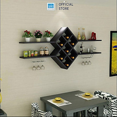 Kệ Rượu Treo Tường Giấu Chân Đơn Giản SIB DECOR 