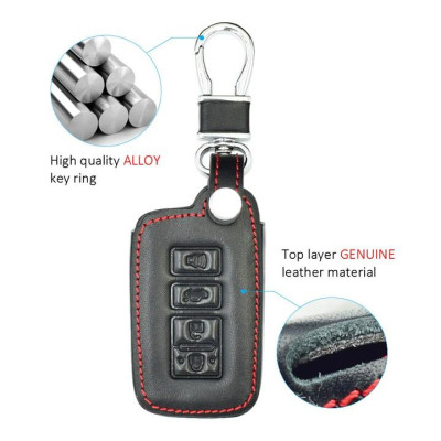 Bao da 3D bảo vệ chìa khóa xe dành cho Toyota Corolla Altis 2019 kèm móc đeo Inox