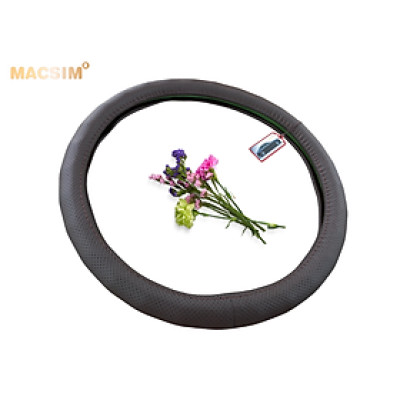 Bọc vô lăng cao cấp Macsim mã 8932 màu coffee - Chất liệu da thật - Khâu tay 100% size M