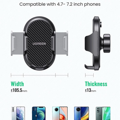 Ugreen UG20473LP405TK Màu Đen Giá đỡ điện thoại trên xe hơi dạng hít kiểu thác nước - HÀNG CHÍNH HÃNG