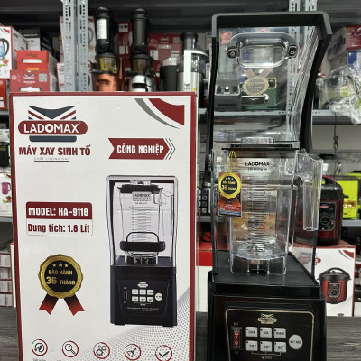 Máy xay sinh tố CÔNG NGHIỆP-CHỐNG ỒN Ladomax 2680W, moto đồng, 2 chế độ an toàn, có hẹn giờ-Hàng chính hãng