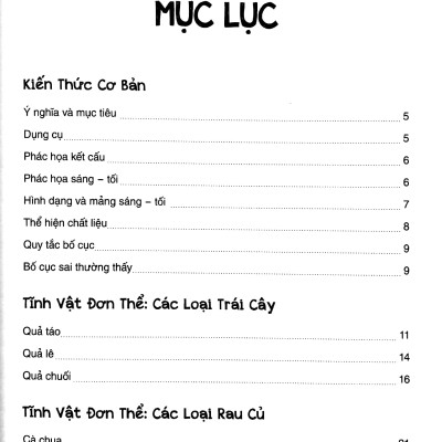 BÍ QUYẾT HỘI HỌA - PHÁC HỌA TĨNH VẬT