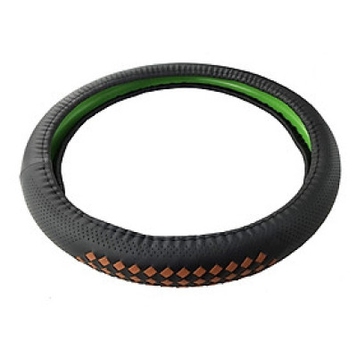 Bọc vô lăng cao cấp Macsim mã 8996 màu đen- nâu chất liệu da thật 100%, khâu tay thủ công size M