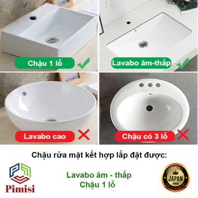 Vòi Chậu Liền Sen Pimisi Nóng Lạnh Cho Chậu Rửa Mặt Lavabo 1 Lỗ Làm Bằng Đồng Thau Mạ Xi Sáng Bóng Dùng Trong Phòng Tắm Nhỏ - Điều Chỉnh Nước Bằng Gật Gù Đầy Đủ Phụ Kiện Dây Bát Sen Tắm - Ống Xả Thải Và Dây Cấp Nước | Hàng Chính Hãng
