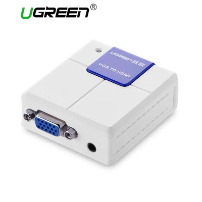 Ugreen UG4022440224TK Màu Trắng Bộ chuyển đổi VGA sang HDMI chuẩn 1.4 cao cấp - HÀNG CHÍNH HÃNG