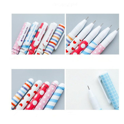 Combo 10 bút mực nước gel xanh dương đậm nhạt xanh lá tím hồng cam đỏ ngân hà hoạt hình họa tiết cute