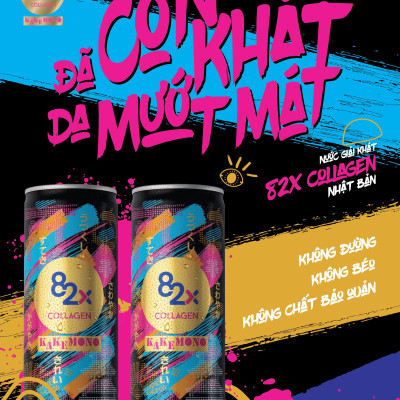 82X Nước uống giải khát đẹp da Kakemono 245ml/lon ( Thùng 24 lon ).