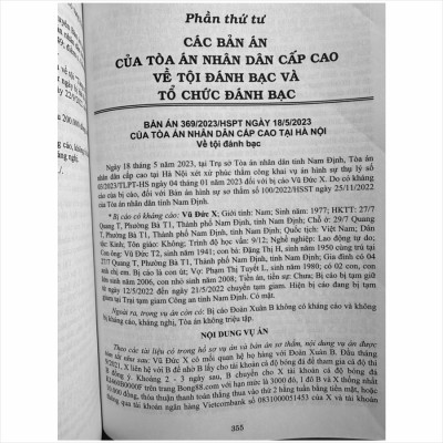 Sách Tuyển Tập Các Bản Án Của Tòa Án Nhân Dân Cấp Cao về Hình Sự và Tố Tụng Hình Sự (dành cho Thẩm phán, Thẩm tra viên, Hội thẩm, Kiểm sát viên, Luật sư và các học viên tư pháp) - V2444A