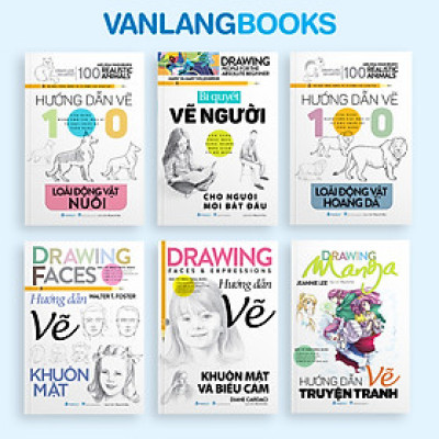 Combo Họa Giấc Mơ Bí Quyết Vẽ Người Cho Người Mới Bắt Đầu + Hướng Dẫn Vẽ 100 Loài Động Vật Hoang Dã + Động Vật Nuôi + Hướng Dẫn Vẽ Khuôn Mặt Và Biểu Cảm + Khuôn Mặt + Truyện Tranh - Vanlangbooks