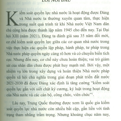 Cơ Chế Kiểm Soát Quyền Lực Nhà Nước Ở Trung Quốc Và Một Số Kinh Nghiệm Cho Việt Nam - TS. Vũ Kiều Oanh chủ biên 