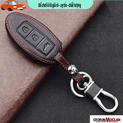 (tặng móc thất lạc) bao da chìa khóa xe Nissan Xtrail, Navara - kèm móc khóa - Hàng cao cấp