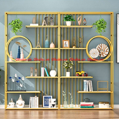 KỆ TRANG TRÍ PHÒNG KHÁCH THIẾT KẾ SANG TRỌNG OHAHA - KTT011