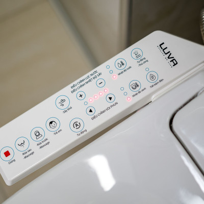 Nắp Bồn Cầu Điện Tử LUVA Bidet LB625 Điều Khiển Cảm Ứng Tiếng Việt, Đổi Lỗi 100 Ngày, Sấy Khô, Chống Nước IPX5, Sấy Vành Ngồi, Chế Độ Rửa Trẻ Em