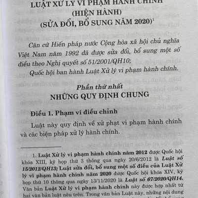 Luật Xử Lý Vi Phạm Hành Chính ( hiện hành )( Sửa đổi, bổ sung năm 2020 )
