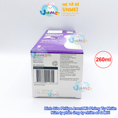 Bình sữa mô phỏng tự nhiên mới hiệu Philips Avent  cho trẻ từ 1 tháng tuổi (260ml-đơn)_SCY903.01