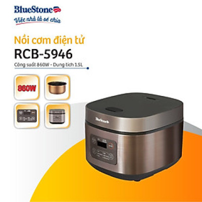 Nồi cơm điện tử BlueStone RCB-5946 - Dung tích 1.5 lít - 7 chế độ nấu - Hàng chính hãng
